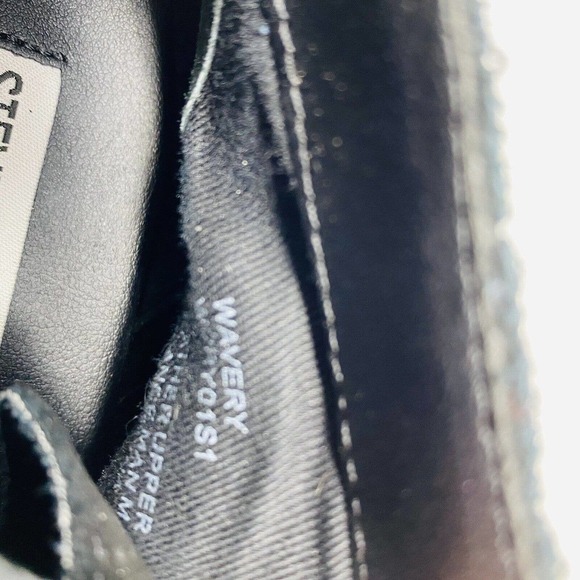 Steve Madden Size 9.5 Black Genuine Suede Wavery Wedge Sneakers - Picture 5 of 6